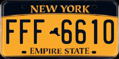 NY license plate FFF6610