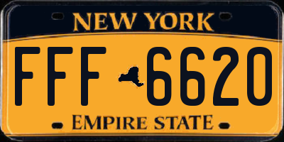 NY license plate FFF6620