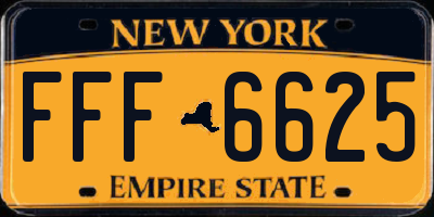 NY license plate FFF6625