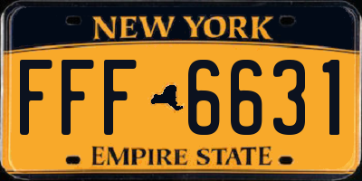 NY license plate FFF6631