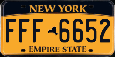 NY license plate FFF6652