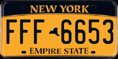 NY license plate FFF6653