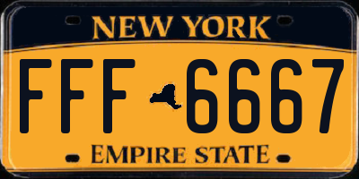 NY license plate FFF6667