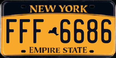 NY license plate FFF6686