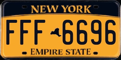 NY license plate FFF6696