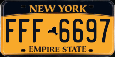 NY license plate FFF6697