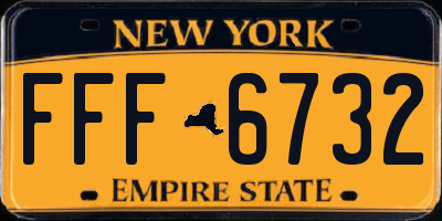 NY license plate FFF6732