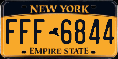 NY license plate FFF6844