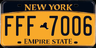 NY license plate FFF7006
