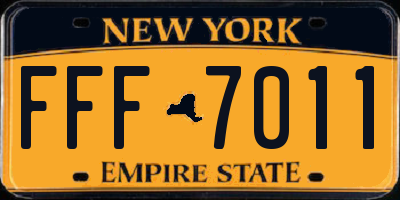 NY license plate FFF7011