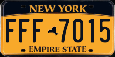 NY license plate FFF7015