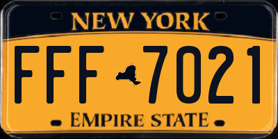 NY license plate FFF7021