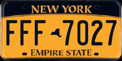 NY license plate FFF7027