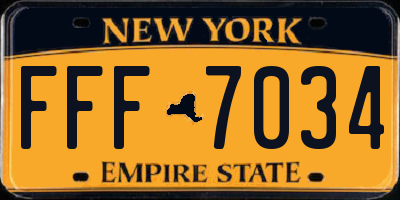 NY license plate FFF7034