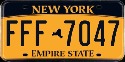 NY license plate FFF7047