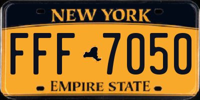 NY license plate FFF7050