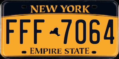 NY license plate FFF7064