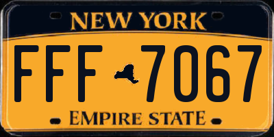 NY license plate FFF7067