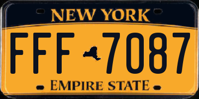 NY license plate FFF7087