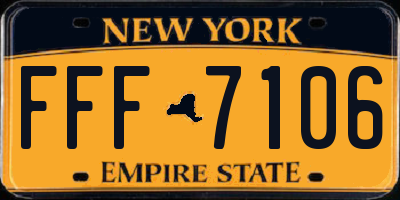 NY license plate FFF7106