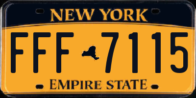 NY license plate FFF7115