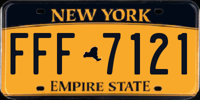 NY license plate FFF7121