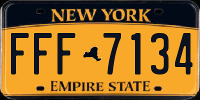 NY license plate FFF7134