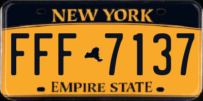 NY license plate FFF7137
