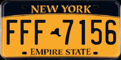 NY license plate FFF7156