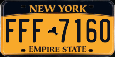NY license plate FFF7160