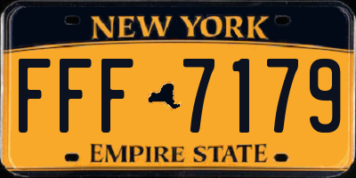 NY license plate FFF7179