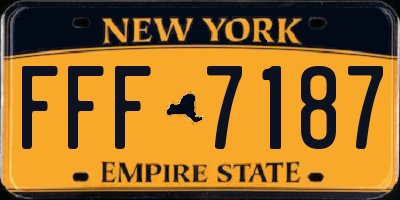 NY license plate FFF7187