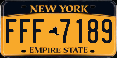 NY license plate FFF7189