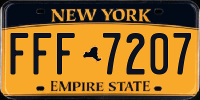 NY license plate FFF7207