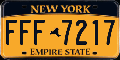 NY license plate FFF7217