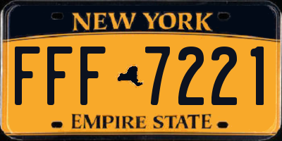 NY license plate FFF7221