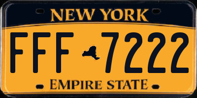 NY license plate FFF7222