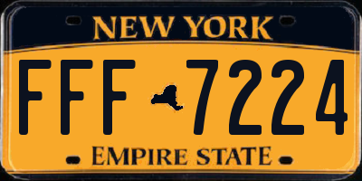 NY license plate FFF7224