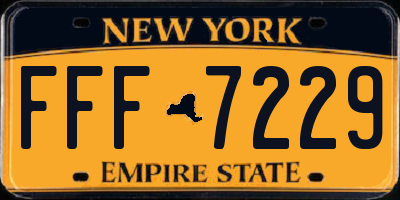 NY license plate FFF7229