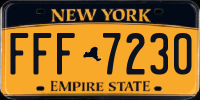 NY license plate FFF7230