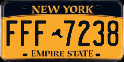 NY license plate FFF7238