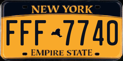 NY license plate FFF7740