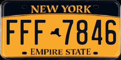 NY license plate FFF7846