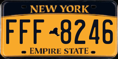 NY license plate FFF8246