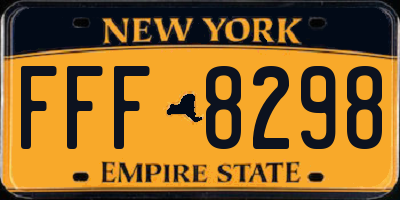 NY license plate FFF8298