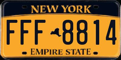 NY license plate FFF8814