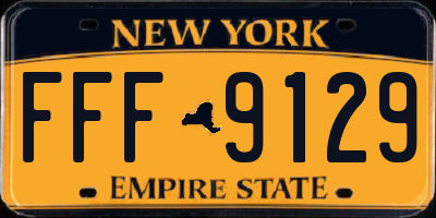 NY license plate FFF9129