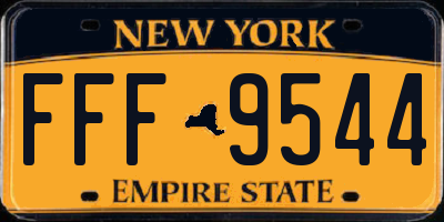 NY license plate FFF9544