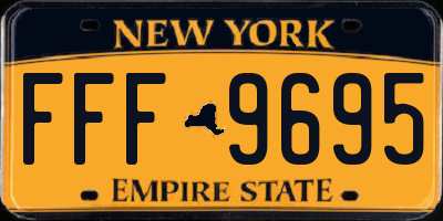 NY license plate FFF9695