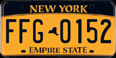 NY license plate FFG0152